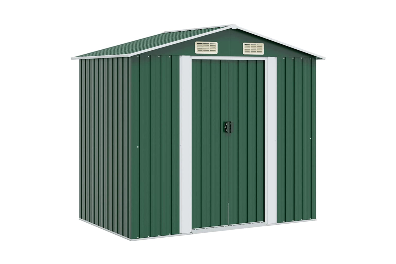 vidaXL 42909 Garden Storage Shed Green Metal 204x132x186cm