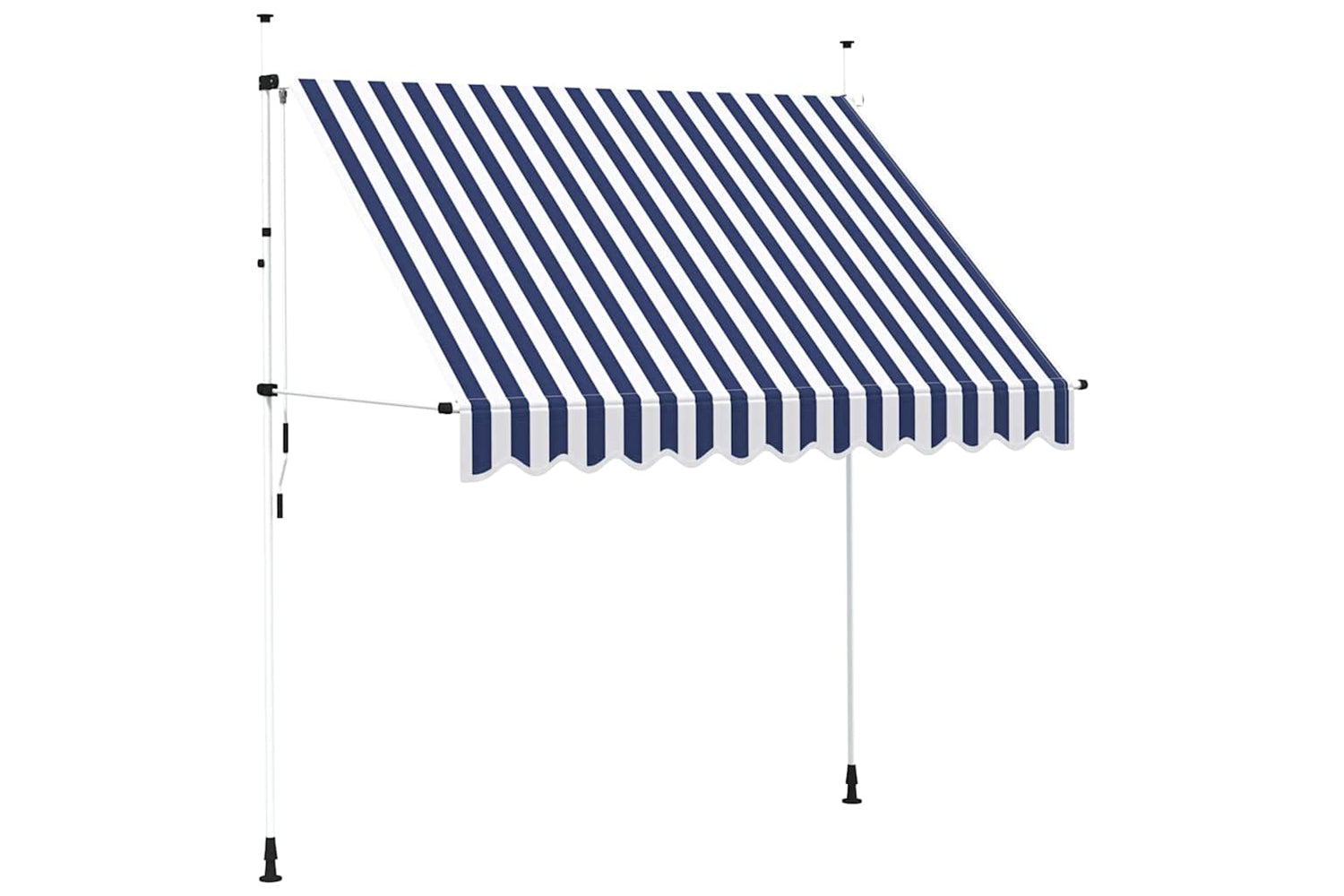 vidaXL 43221 Manual Retractable Awning 250cm Blue And White Stripes