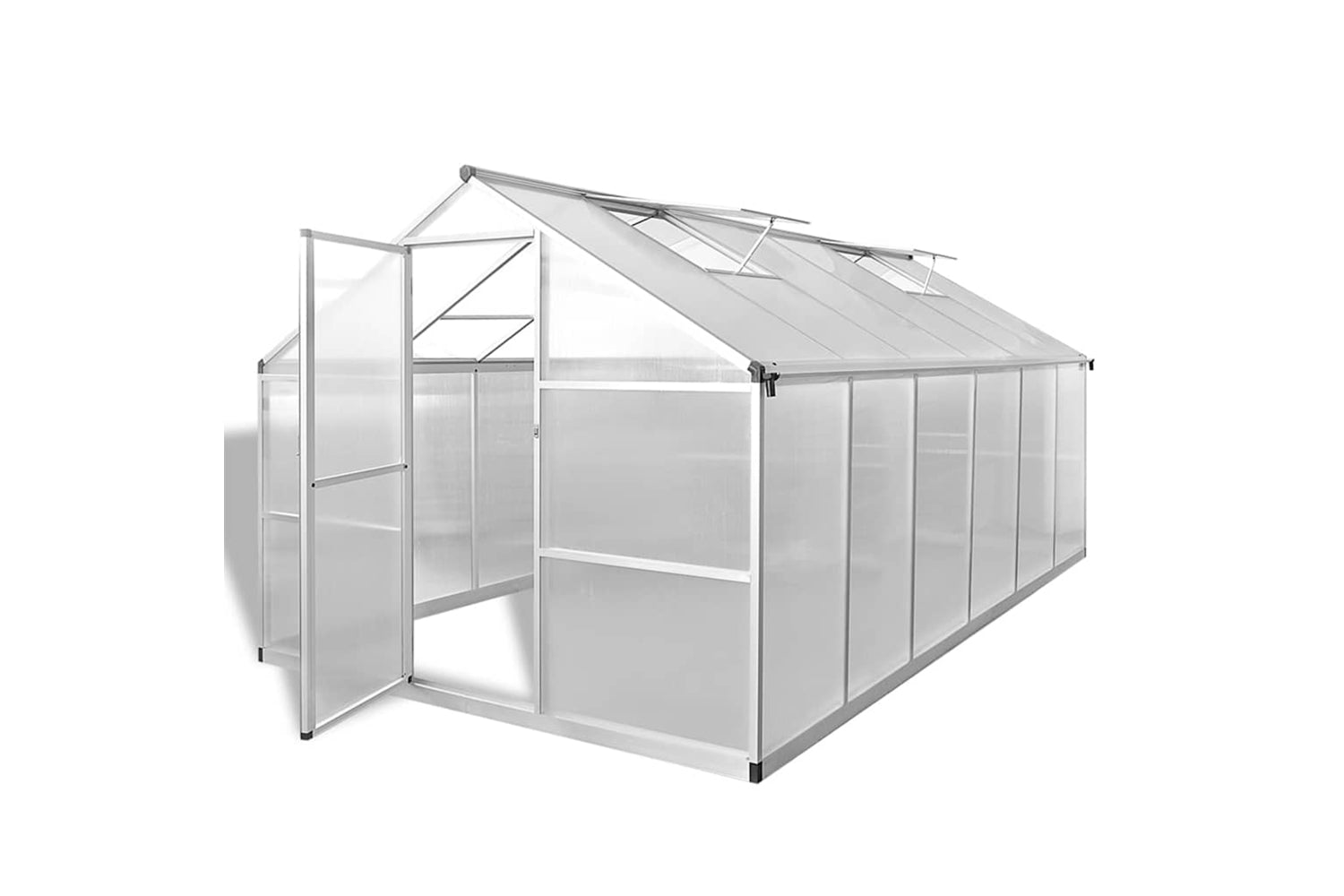 Vidaxl Reinforced Aluminium Greenhouse With Base Frame 9.025 MÂ²