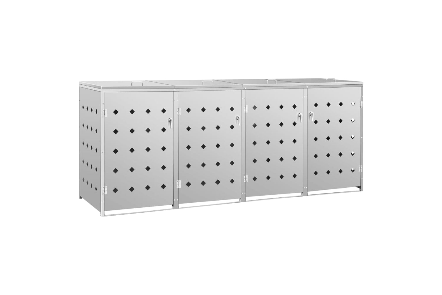 Vidaxl 145382 Quadruple Wheelie Bin Shed 240 L Stainless Steel