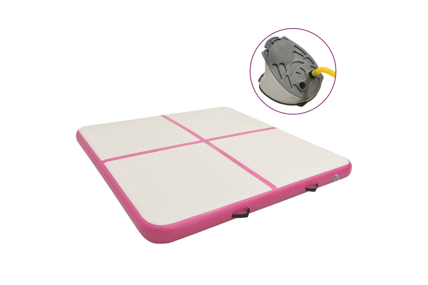 vidaXL 92694 Inflatable Gymnastics Mat With Pump 200x200x10cm Pvc Pink-2