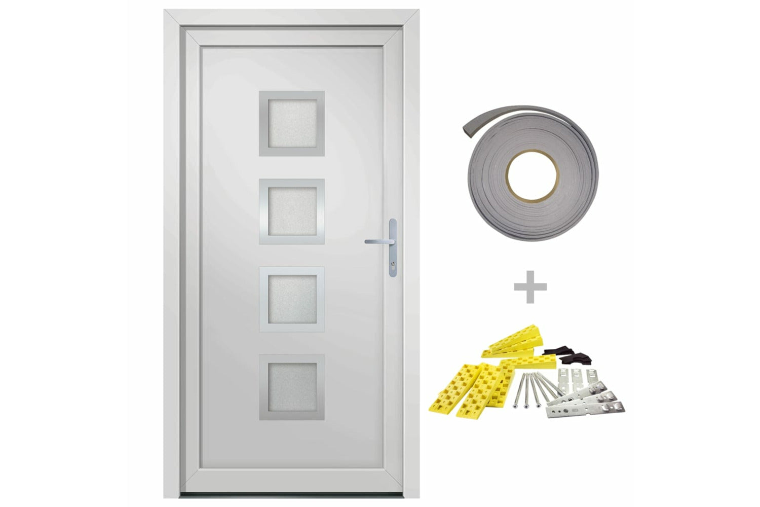 vidaXL 3187847 Front Door White 108x200cm Pvc-2