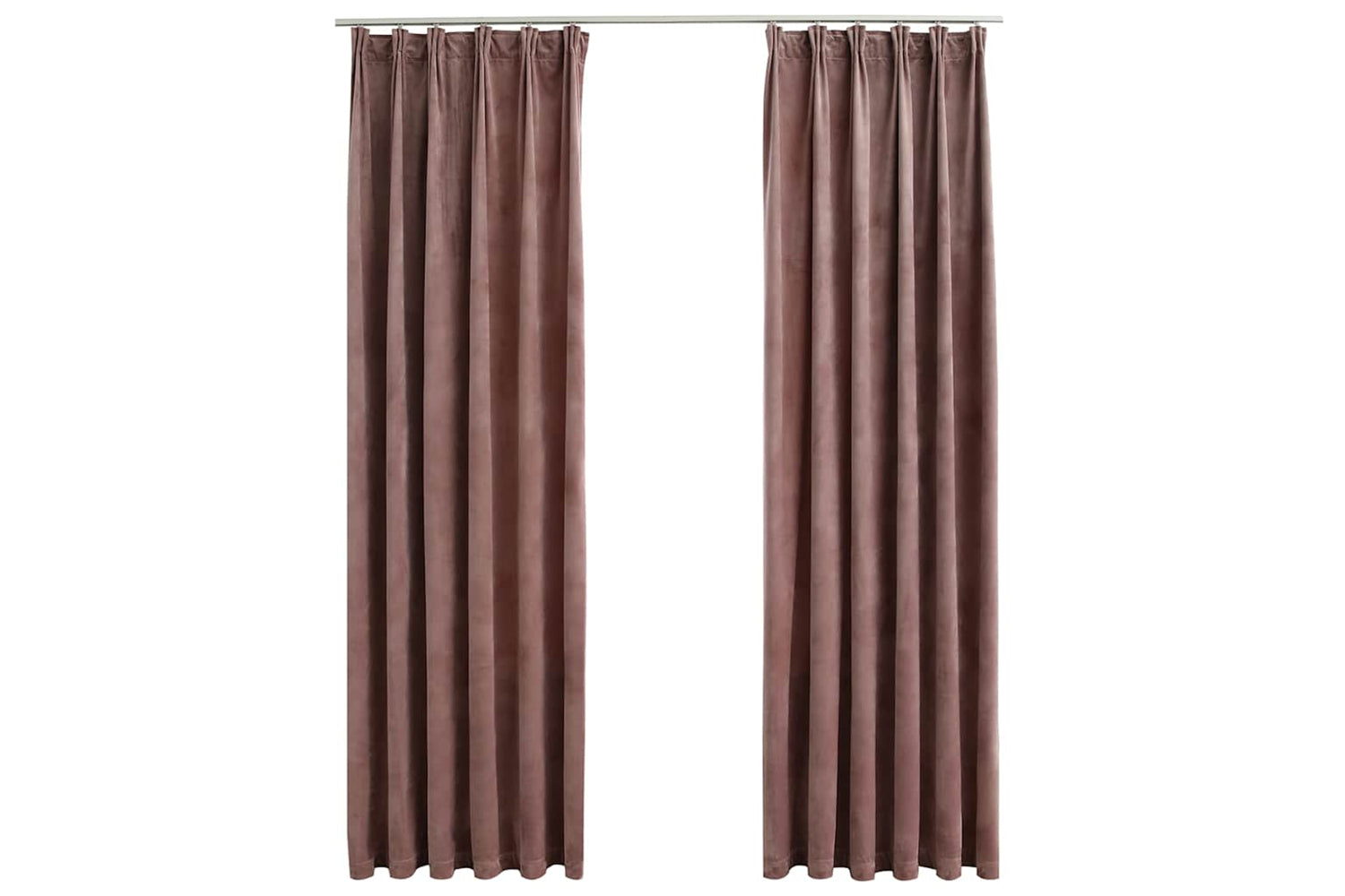 Vidaxl Blackout Curtains 2pcs With Hooks Velvet Antique Pink 140x225cm