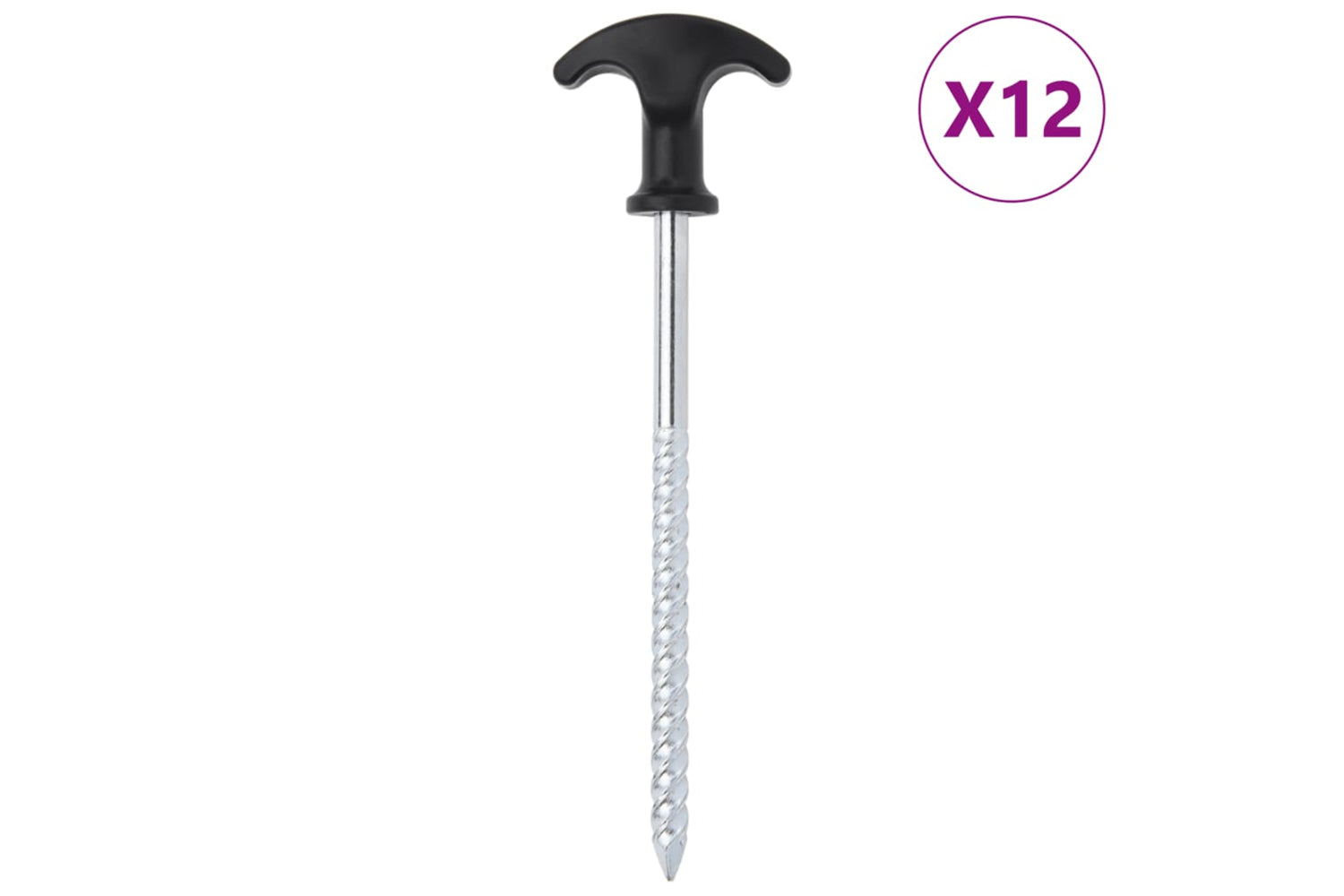 vidaXL 4009317 Tent Pegs 12 Pcs 17cm x 7mm Galvanised Steel