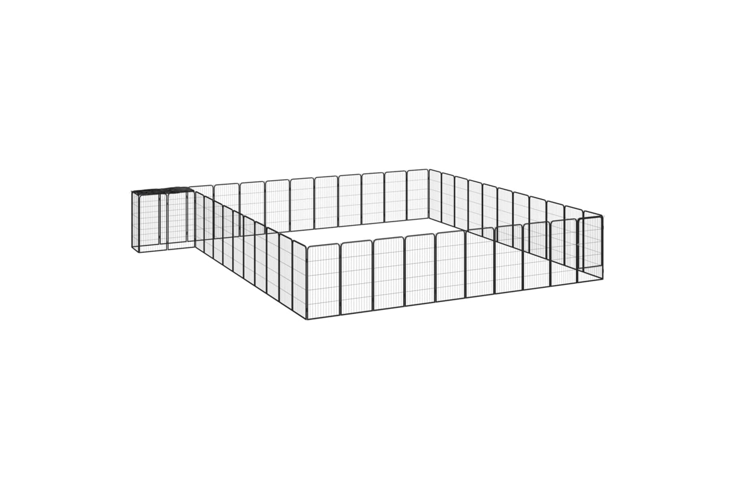 vidaXL 3115957 46-panel Dog Playpen Black 50x100cm Powder-coated Steel