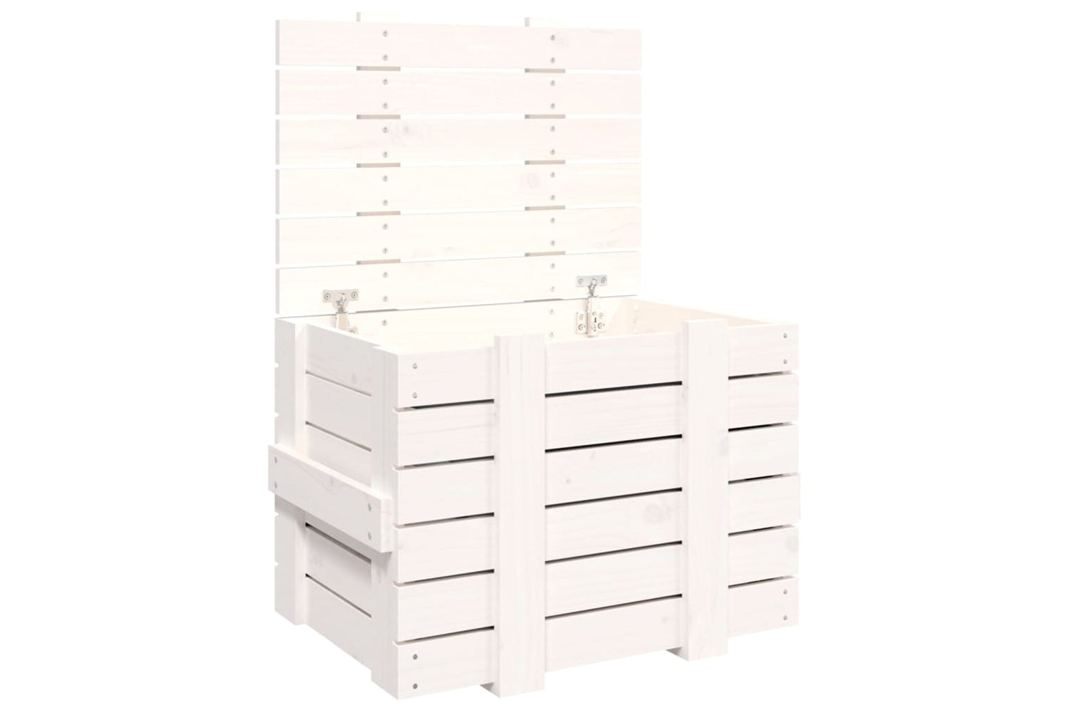 vidaXL 824994 Storage Box White 58x40.5x42cm Solid Wood Pine