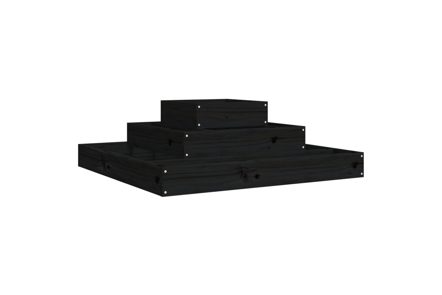vidaXL 823868 Planter Black 80x80x27cm Solid Wood Pine