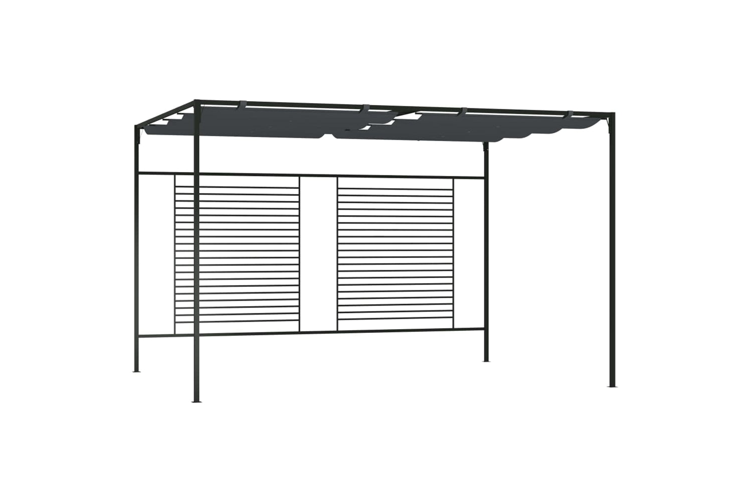 Vidaxl 313625 Gazebo With Retractable Roof 4x3x2.3 M Anthracite 180 G/mâ²