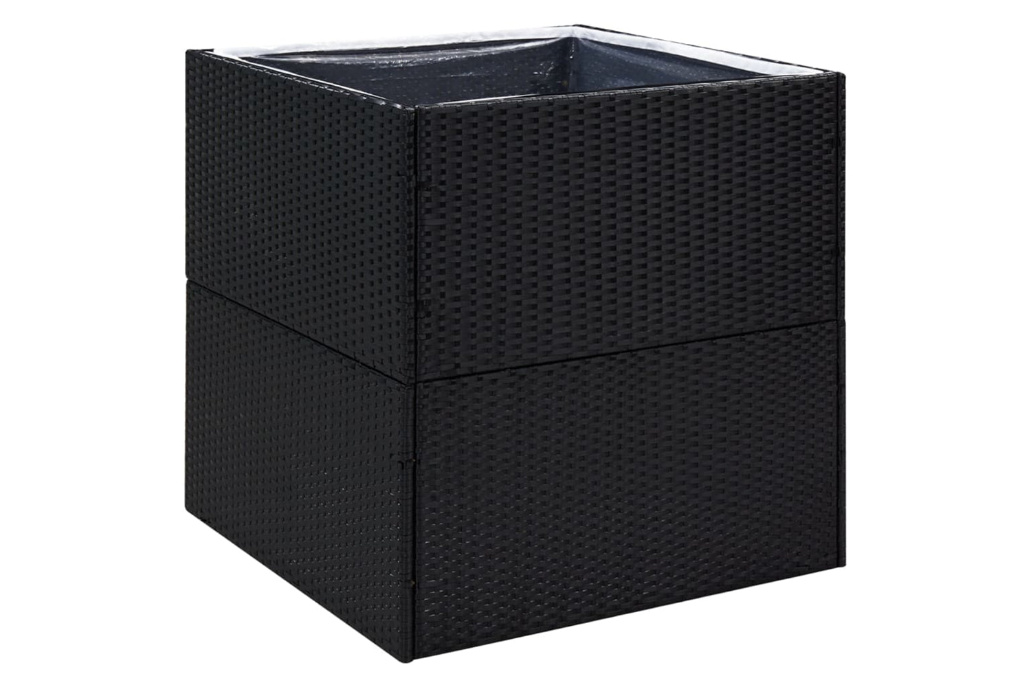 vidaXL 319173 Garden Planter Black 80x80x80cm Poly Rattan