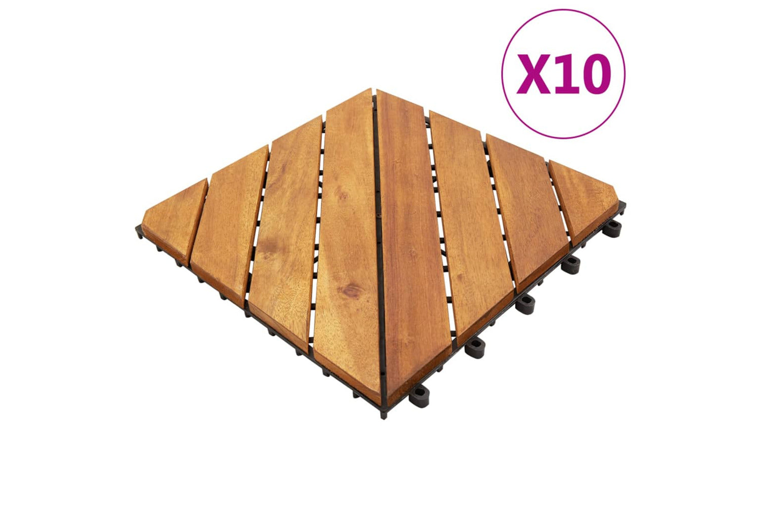 vidaXL 310120 Decking Tiles 10 Pcs 30x30cm Solid Acacia Woo-2