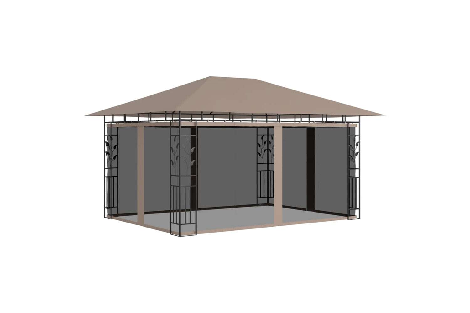 Vidaxl 312252 Gazebo With Mosquito Net 4x3x2.73 M Taupe 180 G/mâ²