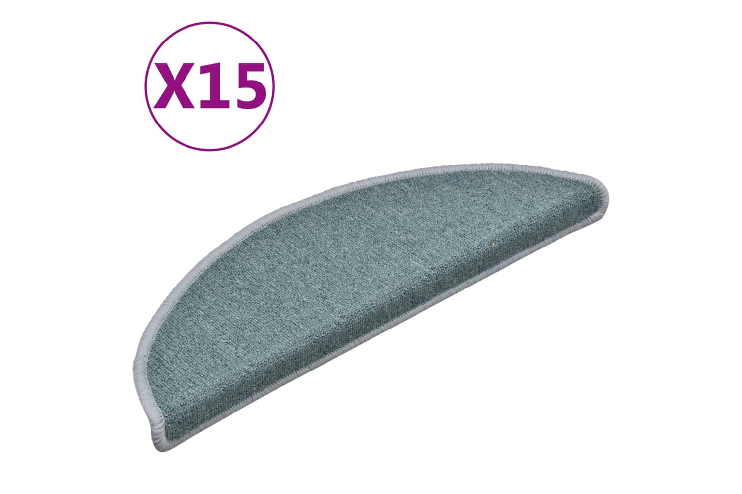 vidaXL 322362 Carpet Stair Treads 15 Pcs Blue 56x17x3cm