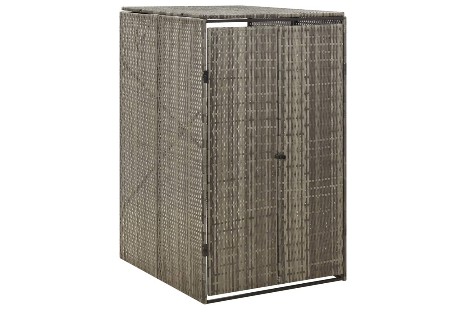 vidaXL 319864 Single Wheelie Bin Shed Grey 70x80x117cm Poly Rattan