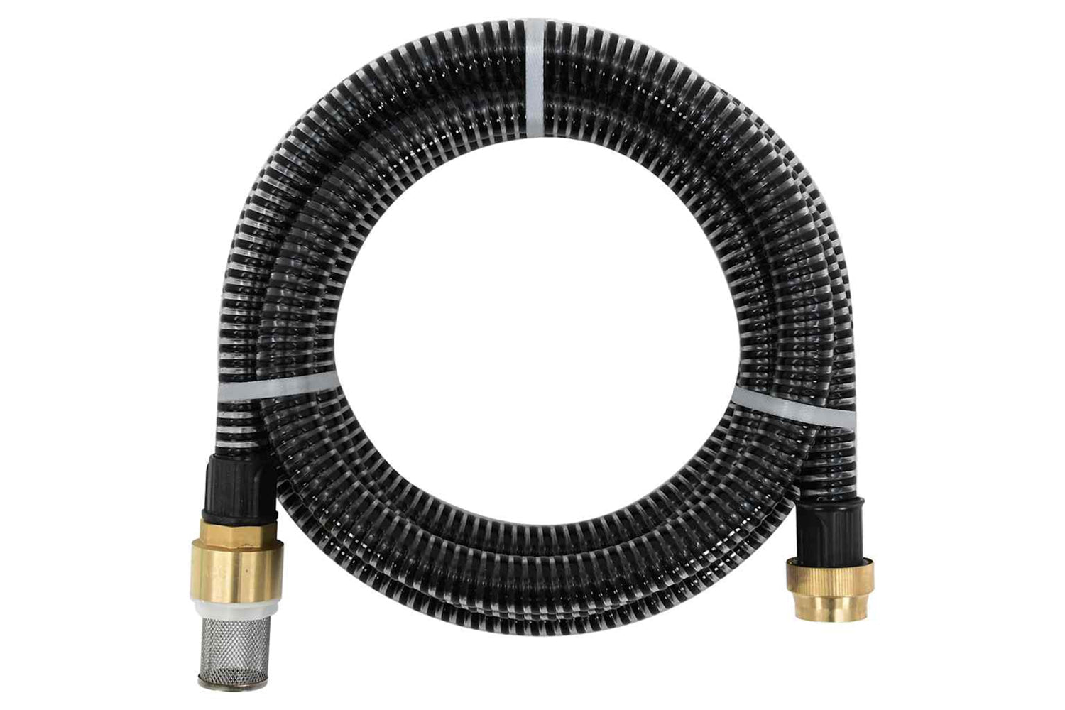 vidaXL 151058 Suction Hose With Brass Connectors 5 M 25mm Black