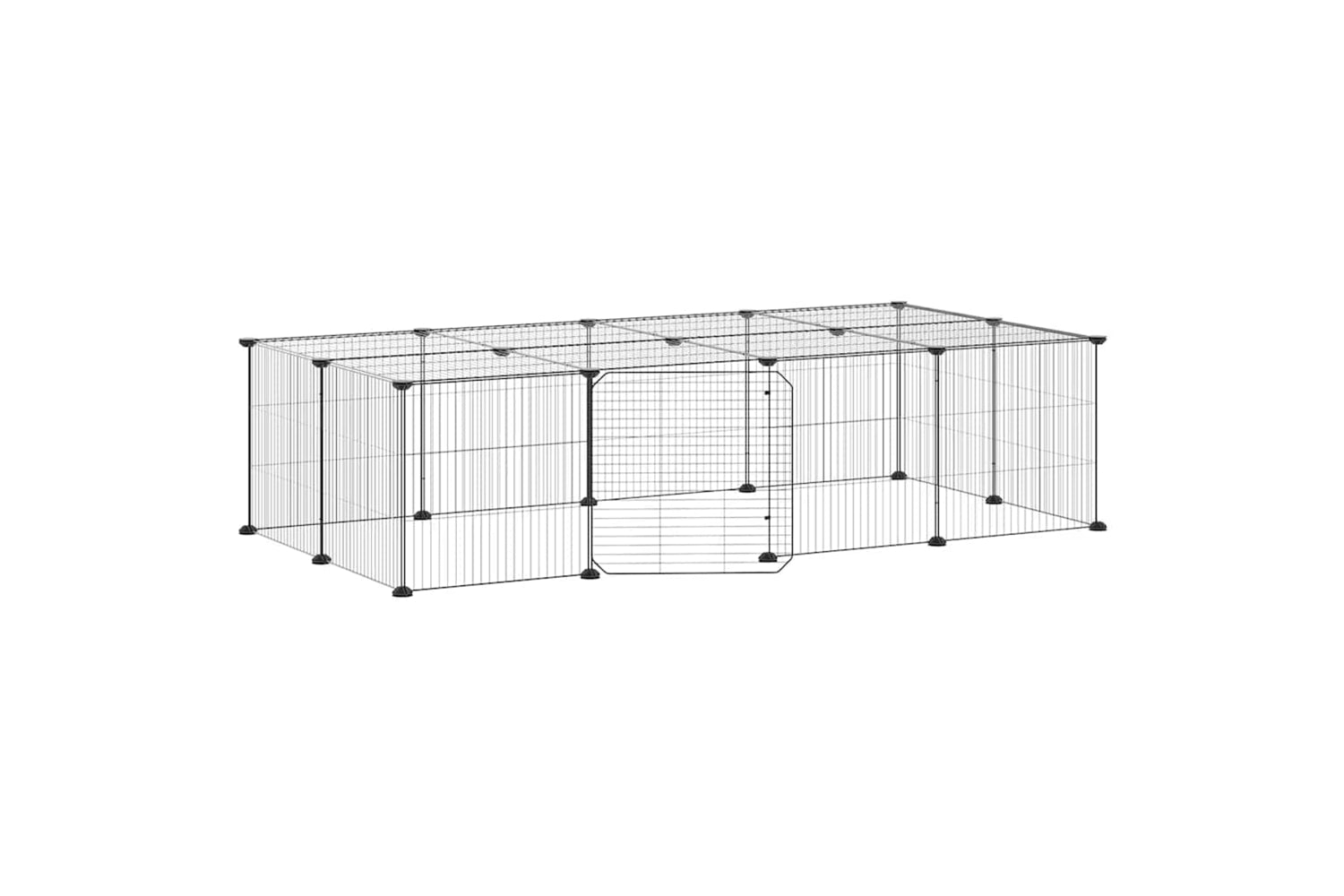 vidaXL 3114058 20-panel Pet Cage With Door Black 35x35cm Steel