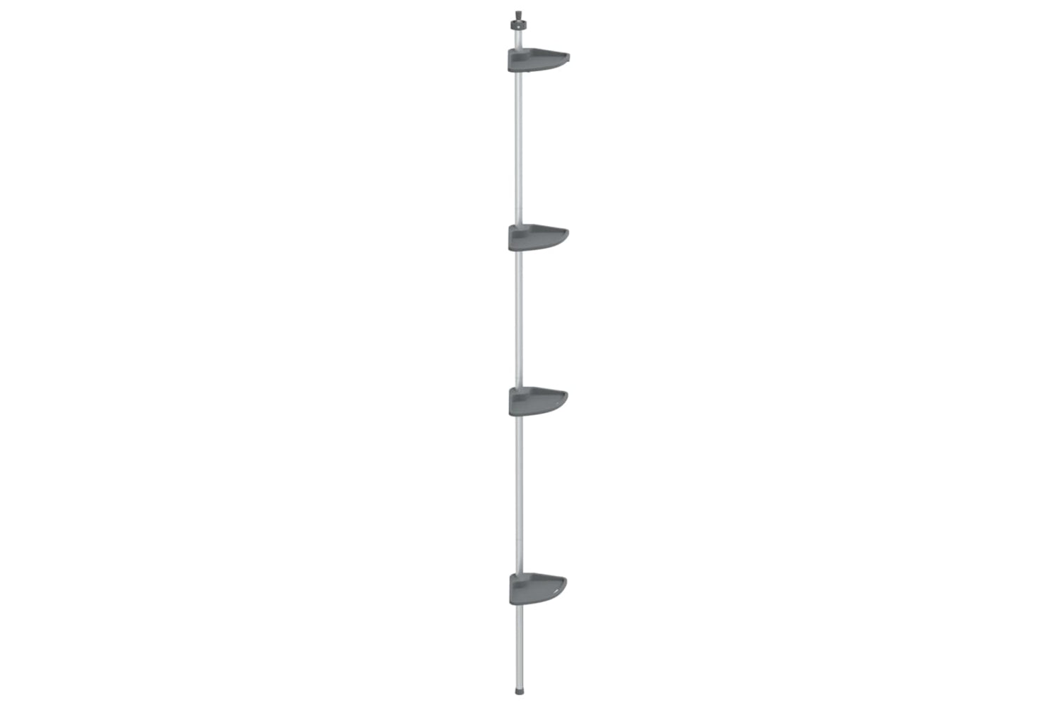 Vidaxl 344382 4-tier Telescopic Shower Corner Shelf Silver Aluminium