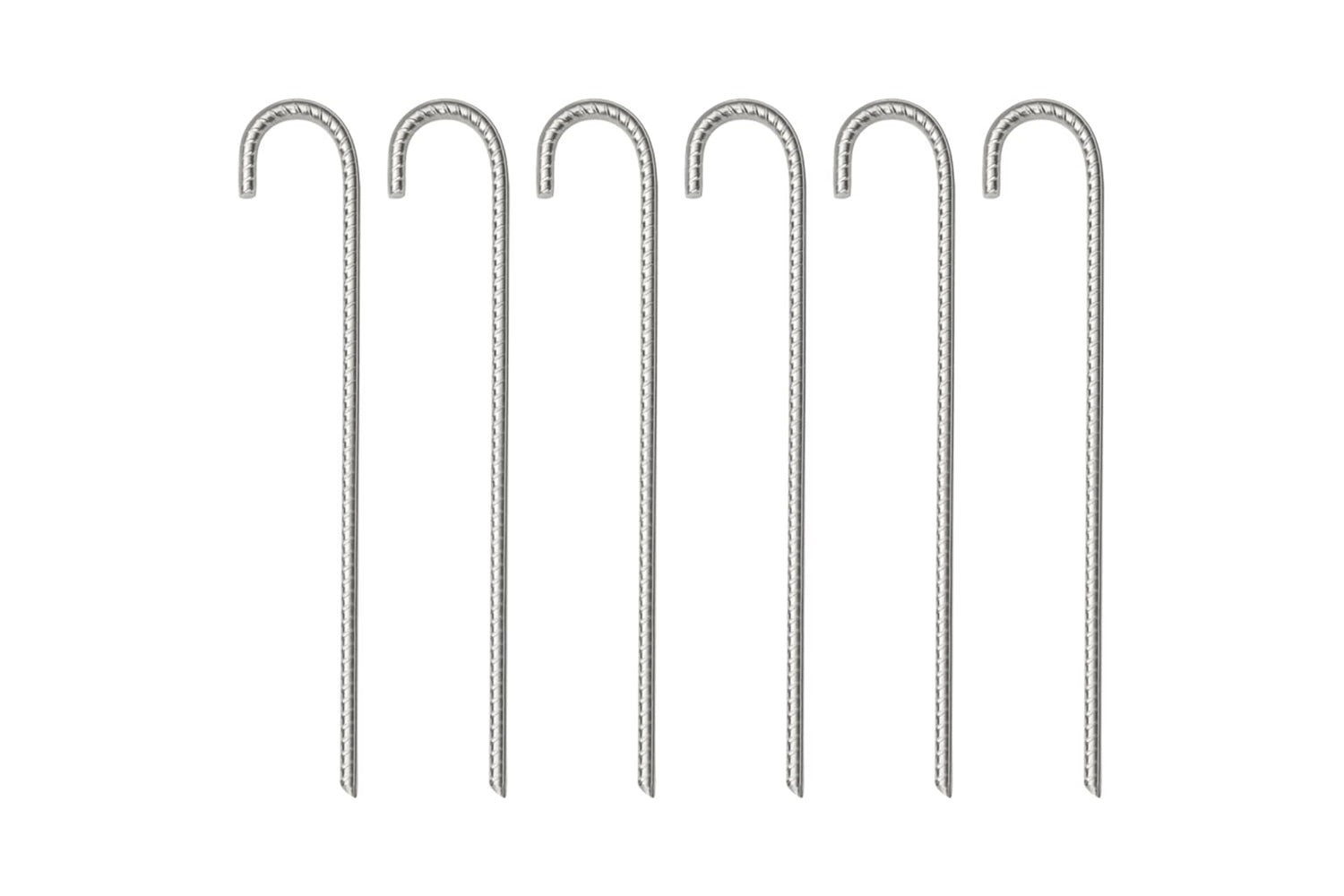 vidaXL 4009341 Tent Pegs 6 Pcs 37cm x 10mm Galvanised Steel