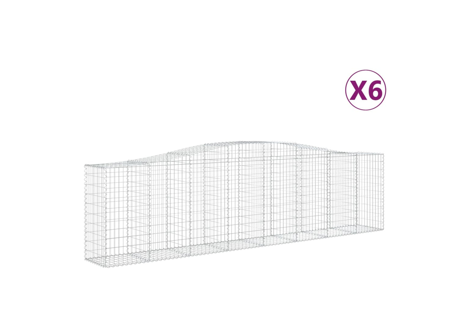 vidaXL 3145960 Arched Gabion Baskets 6 Pcs 400x50x100/120cm Galvanised Iron