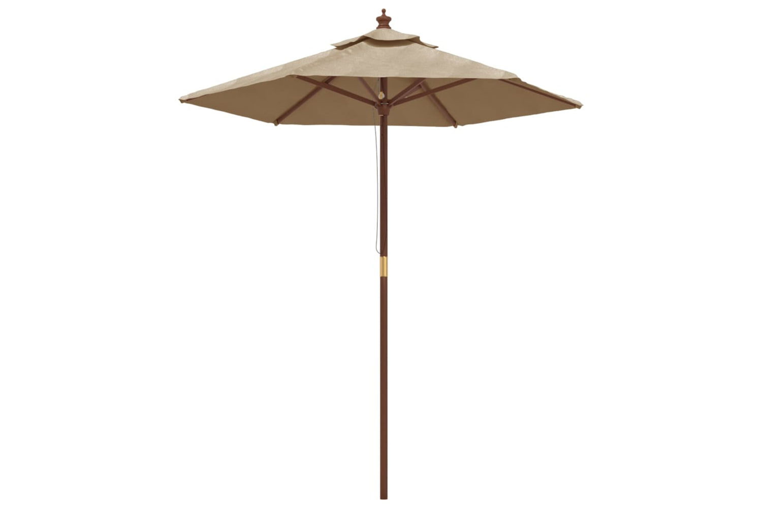 vidaXL 363162 Garden Parasol With Wooden Pole Taupe 196x231cm
