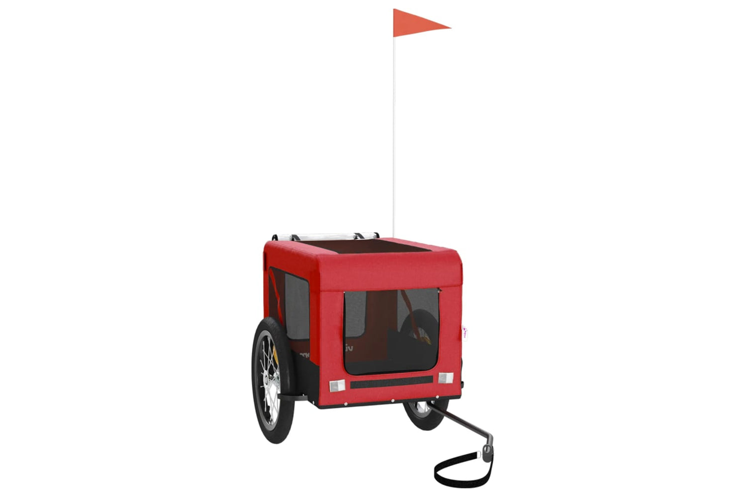 Vidaxl 93915 Pet Bike Trailer Red And Black Oxford Fabric&iron