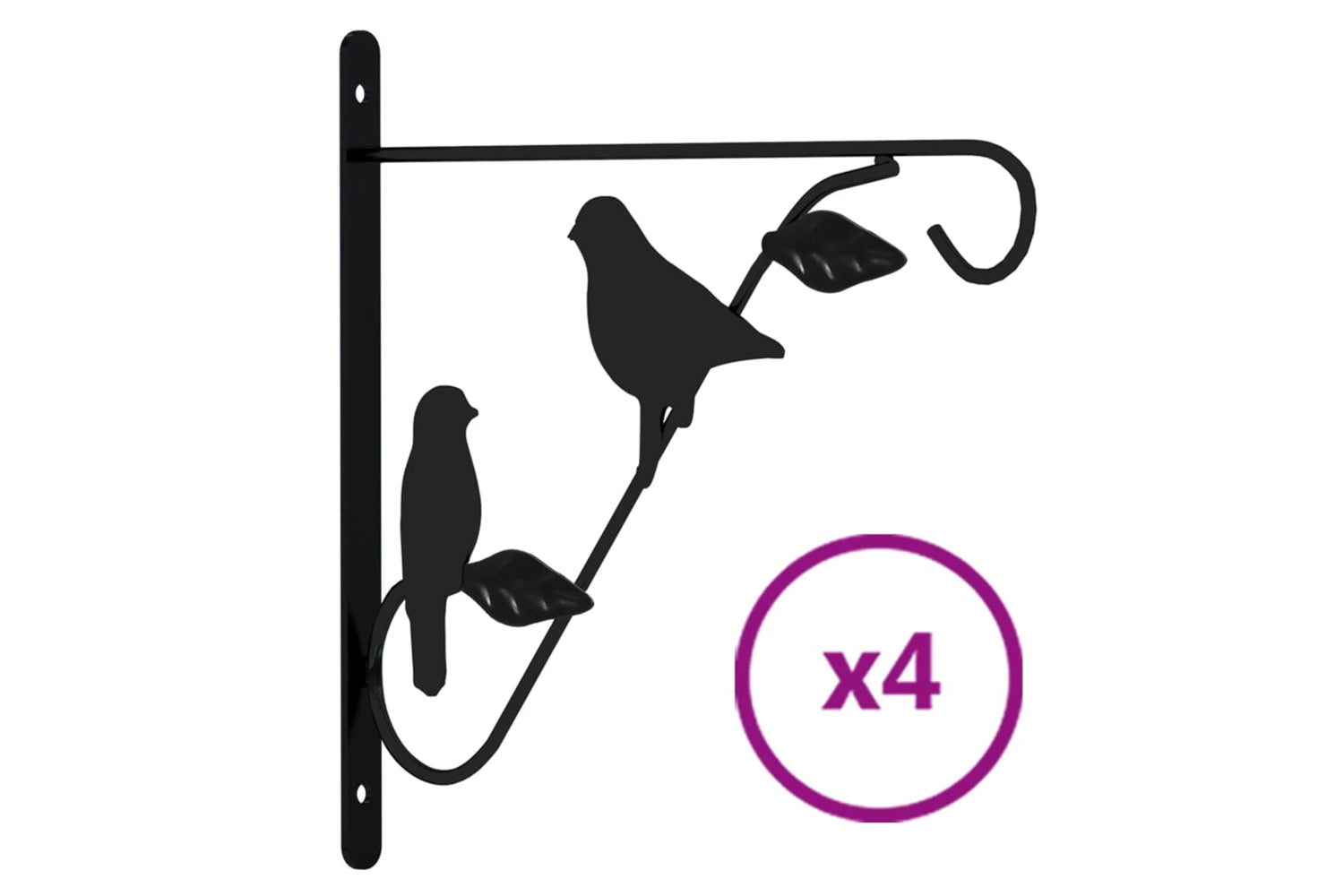 Vidaxl 319361 Hanging Basket Brackets 4 Pcs Black Steel