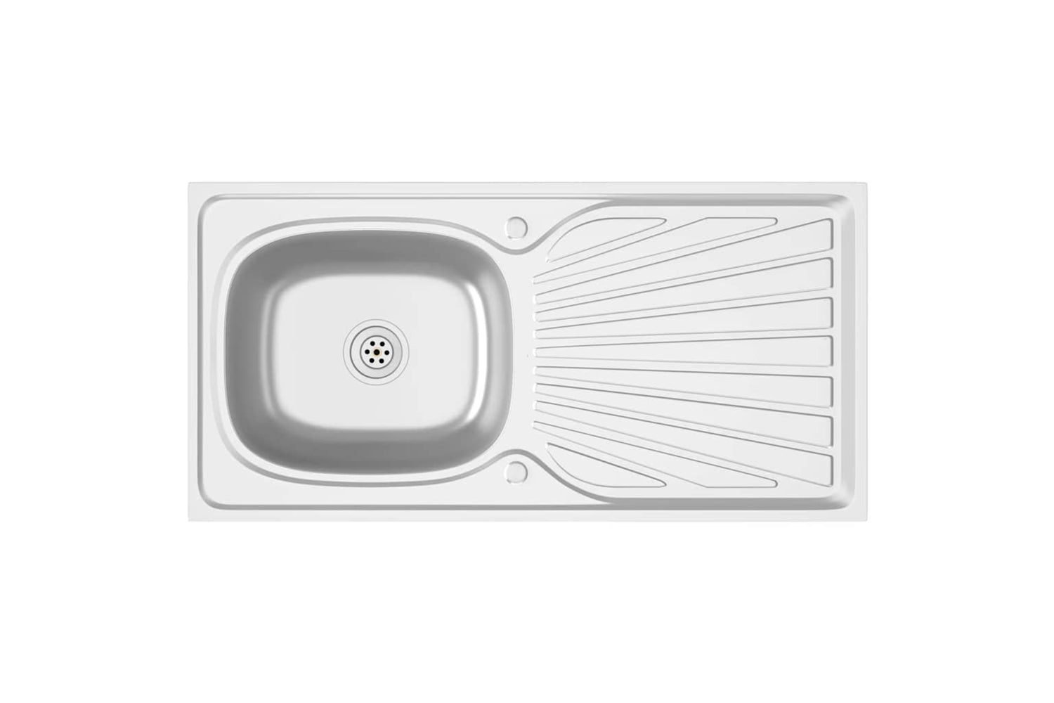 Vidaxl 147236 Kitchen Sink With Drainer Set Silver 1000x500x155 Mm Stainless Steel