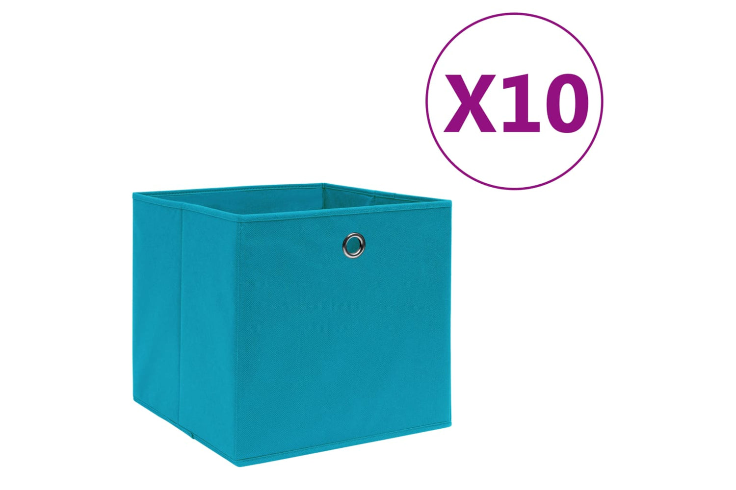 vidaXL 325233 Storage Boxes 10 Pcs Non-woven Fabric 28x28x28cm Baby Blue