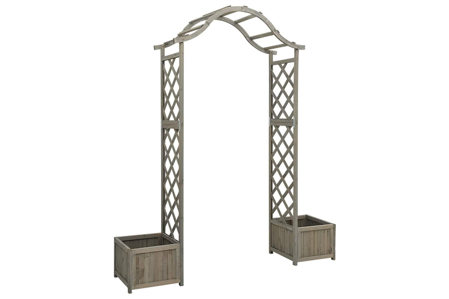 Vidaxl 316392 Garden Pergola With Planter Grey Solid Firwood