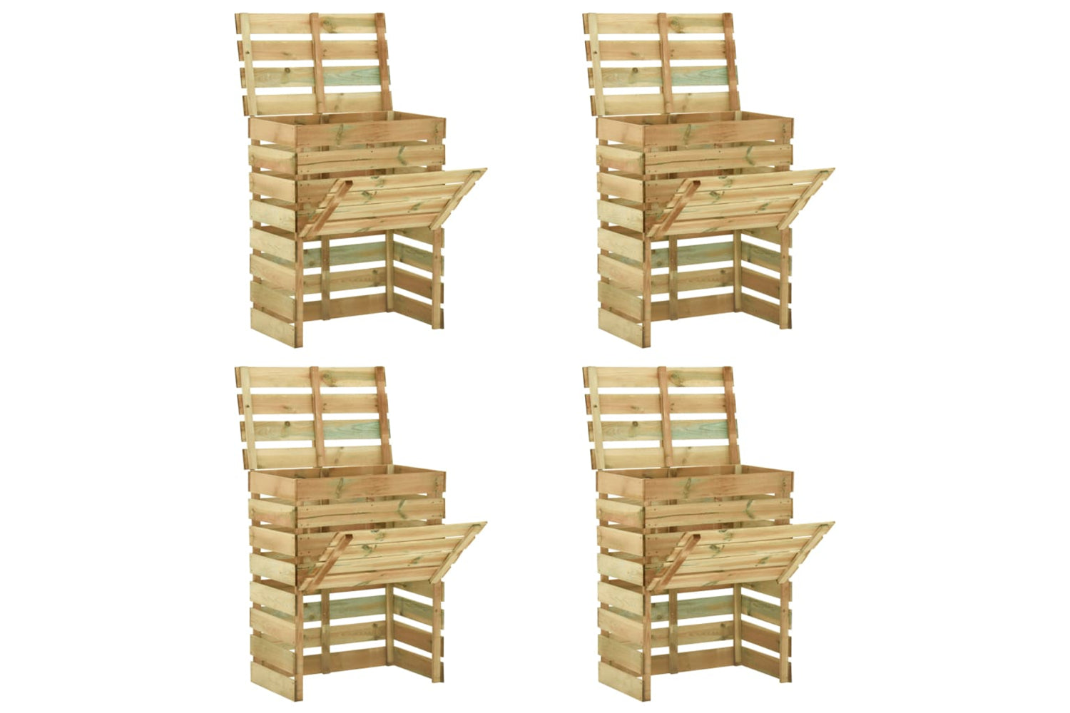 vidaXL 3078138 Slatted Garden Composter 4pcs 80x50x100cm Impregnated Pinewood