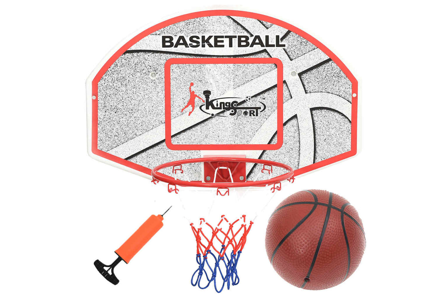 Vidaxl Five Piece Wall Mounted Basketball Backboard Set 66x44.5 Cm-2