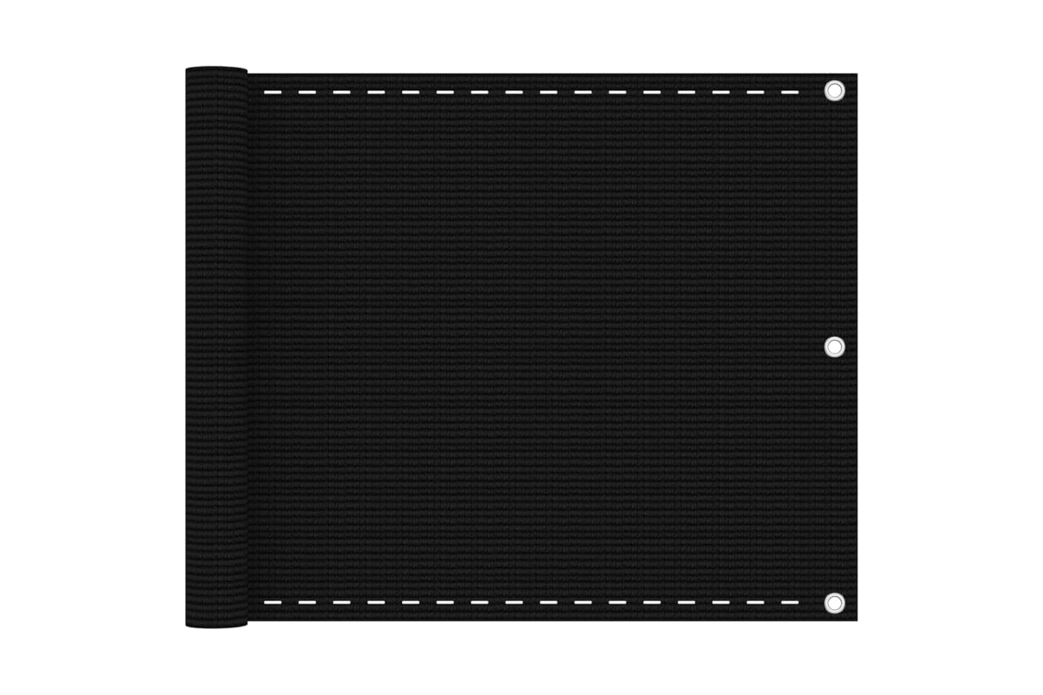 vidaXL 311031 Balcony Screen Black 75x600cm Hdpe