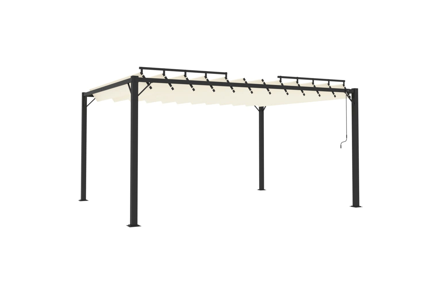 Vidaxl Gazebo With Louvered Roof 3x4 M Cream Fabric And Aluminium