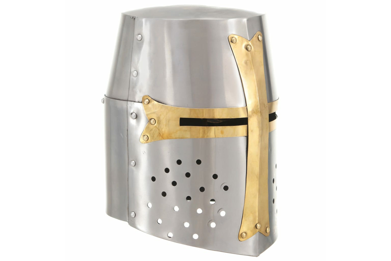 Vidaxl 286206 Medieval Crusader Knight Helmet Replica Larp Silver Steel-2
