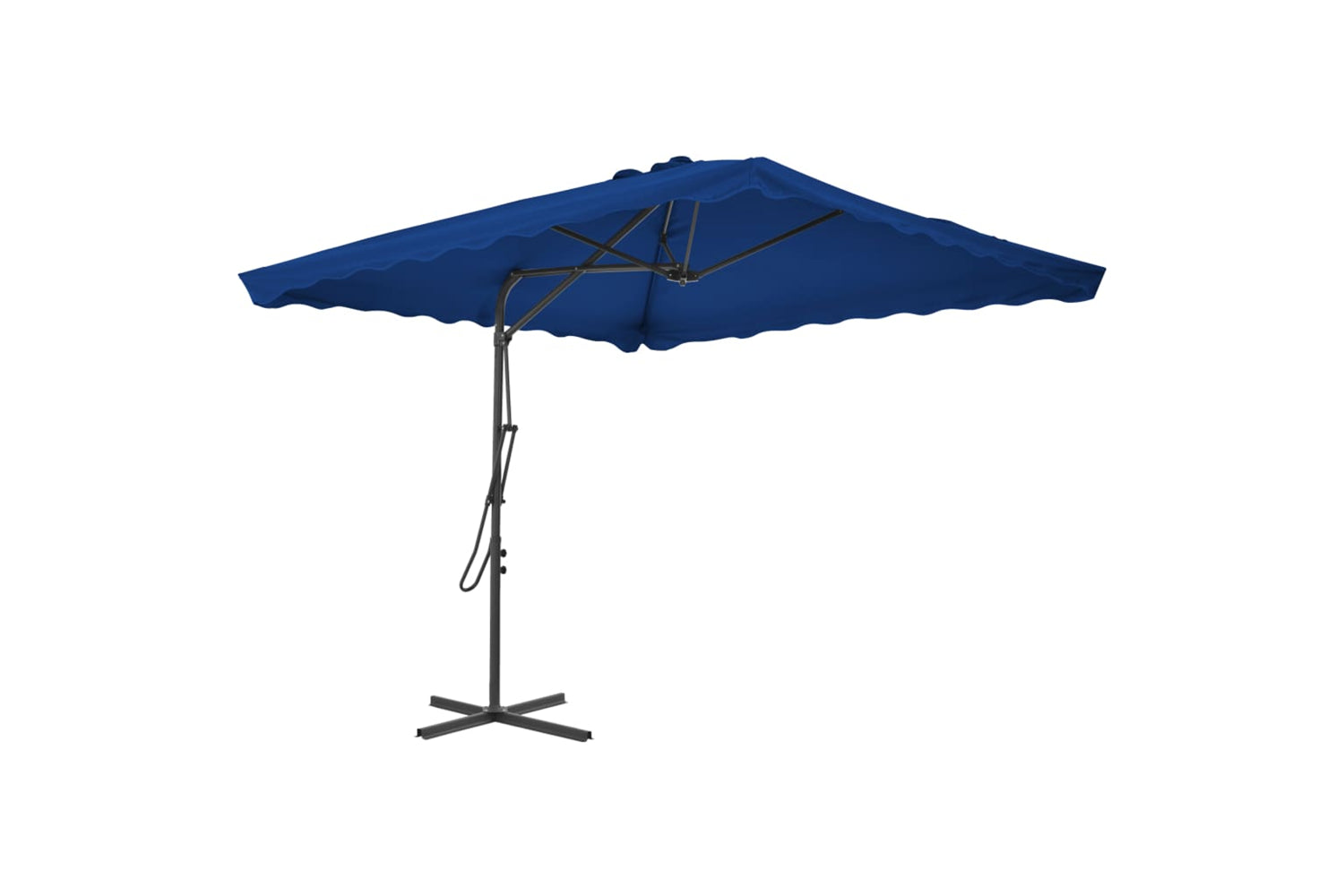 vidaXL 312517 Outdoor Parasol With Steel Pole Blue 250x250x230cm