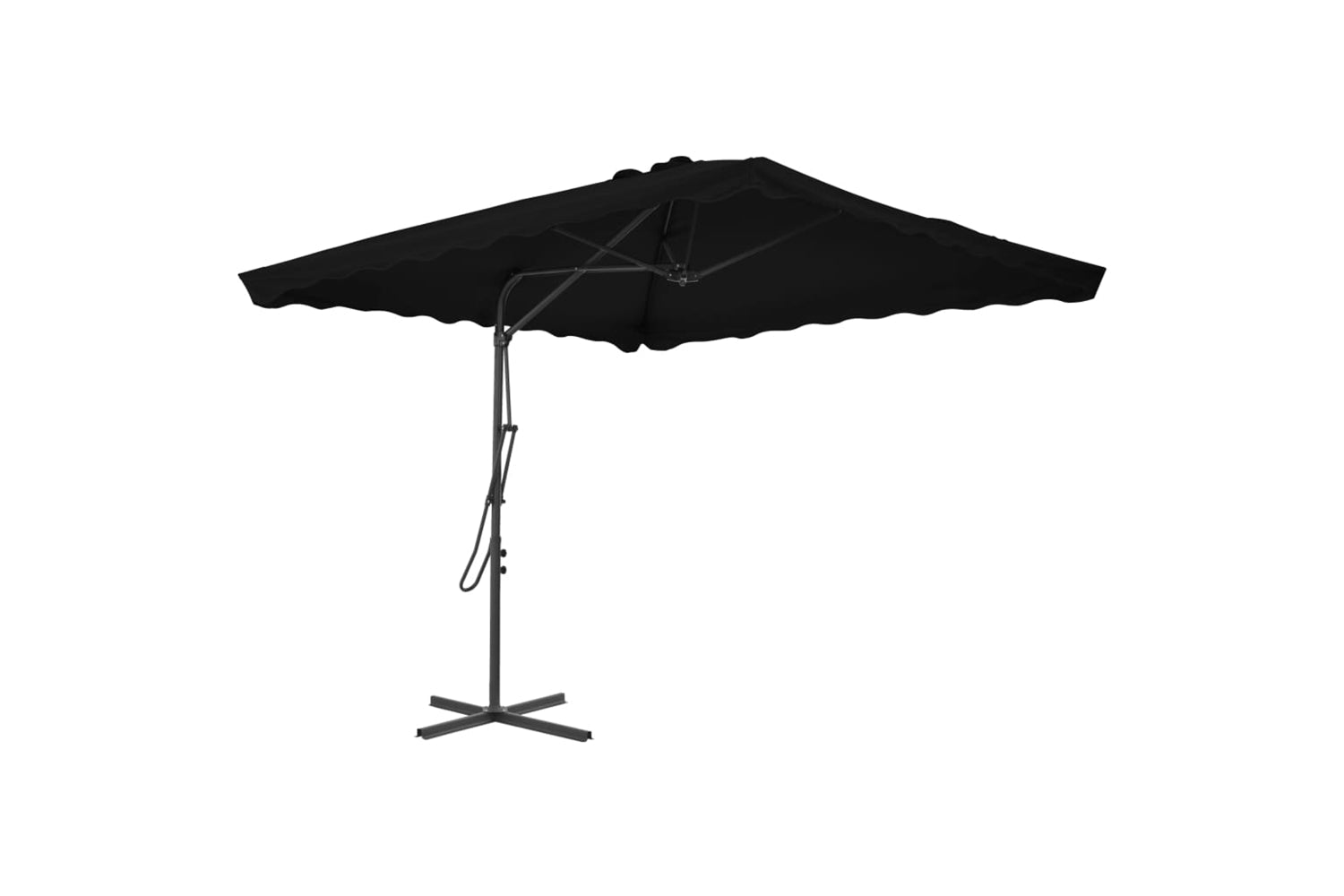 vidaXL 312516 Outdoor Parasol With Steel Pole Black 250x250x230cm