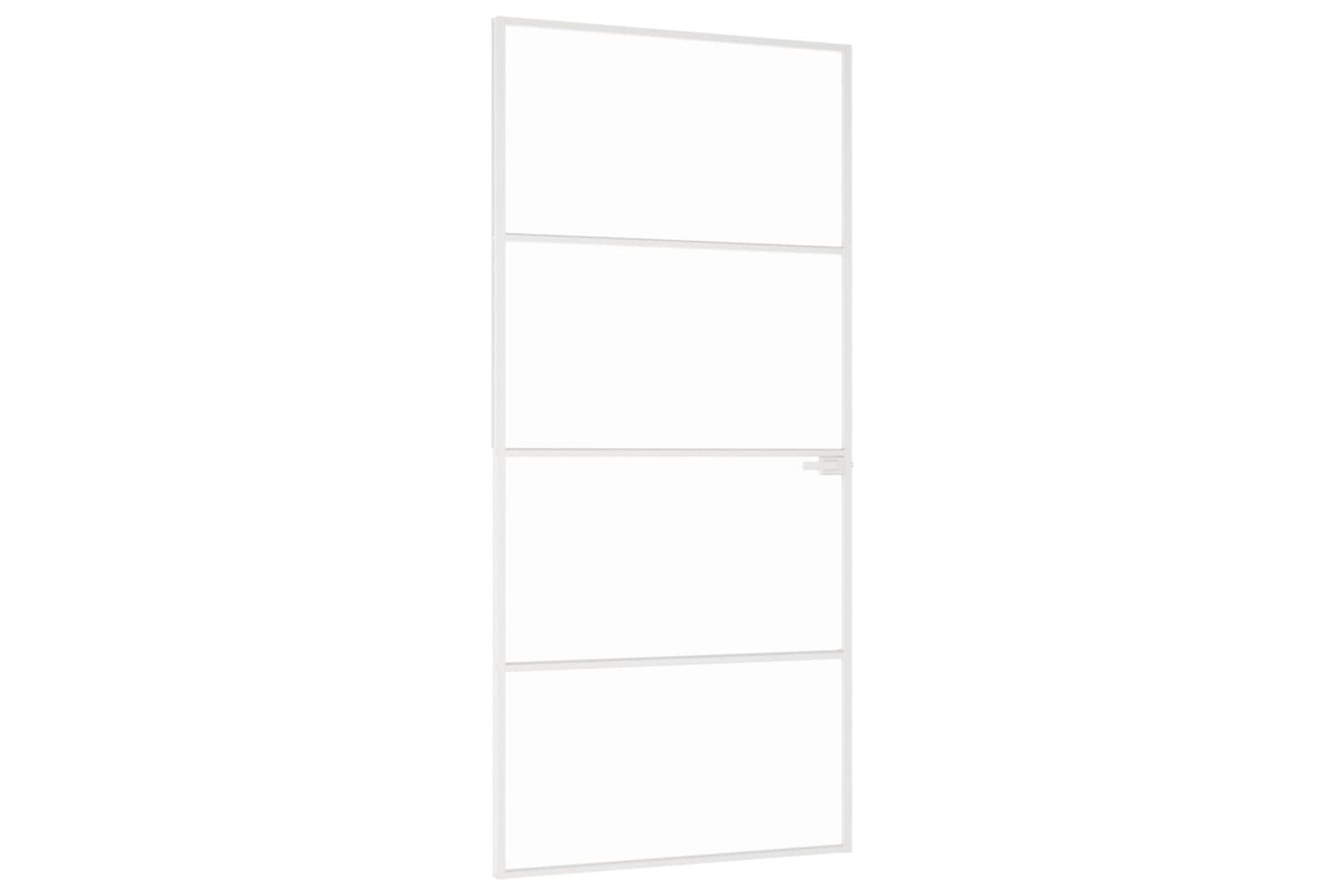 vidaXL 153668 Interior Door White 93x201.5cm Tempered Glass&aluminium Slim-2