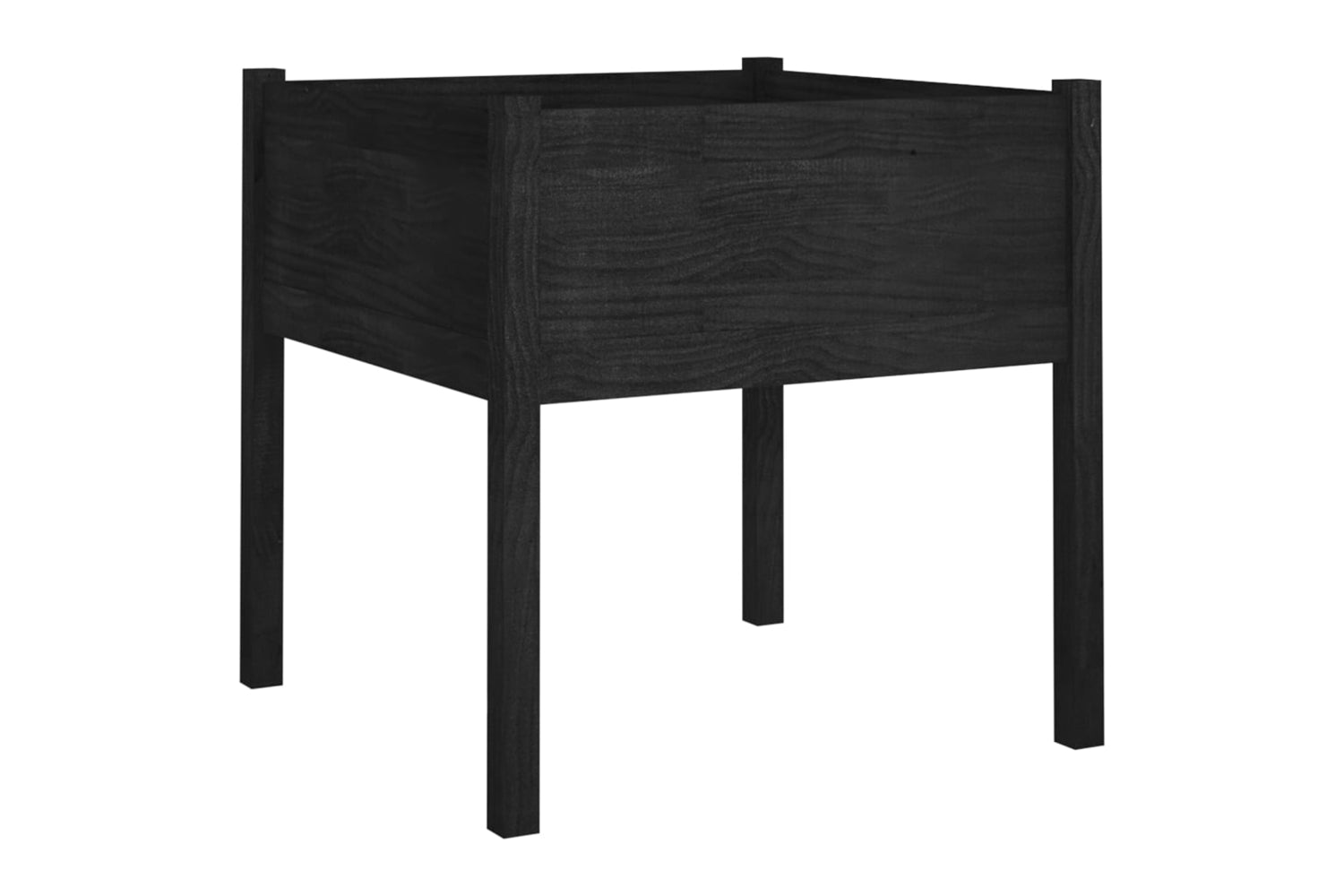 vidaXL 810817 Garden Planter Black 70x70x70cm Solid Pinewood