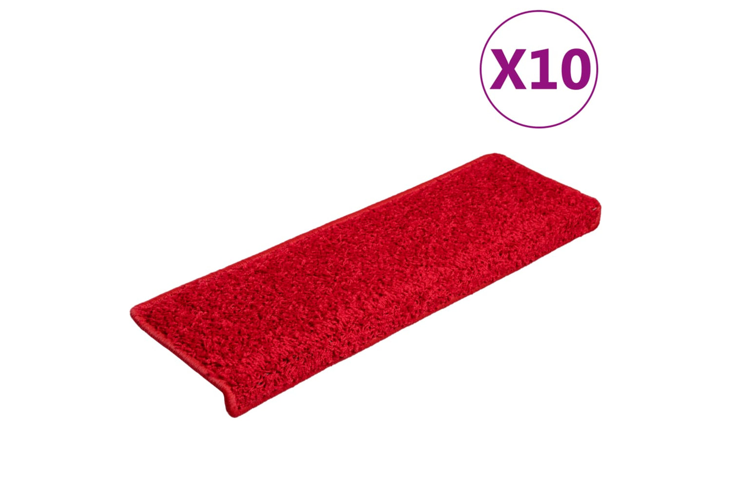 vidaXL Stair Mats 10 Pcs 65x21x4cm Red