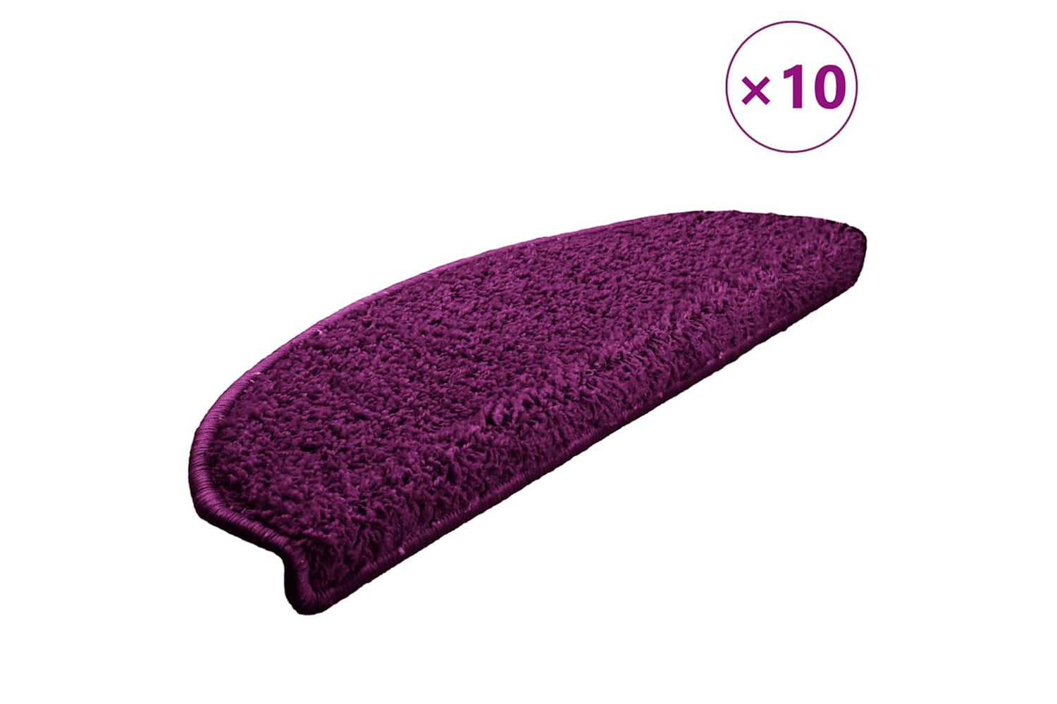 vidaXL 149809 Stair Mats 10 Pcs 65x21x4cm Violet