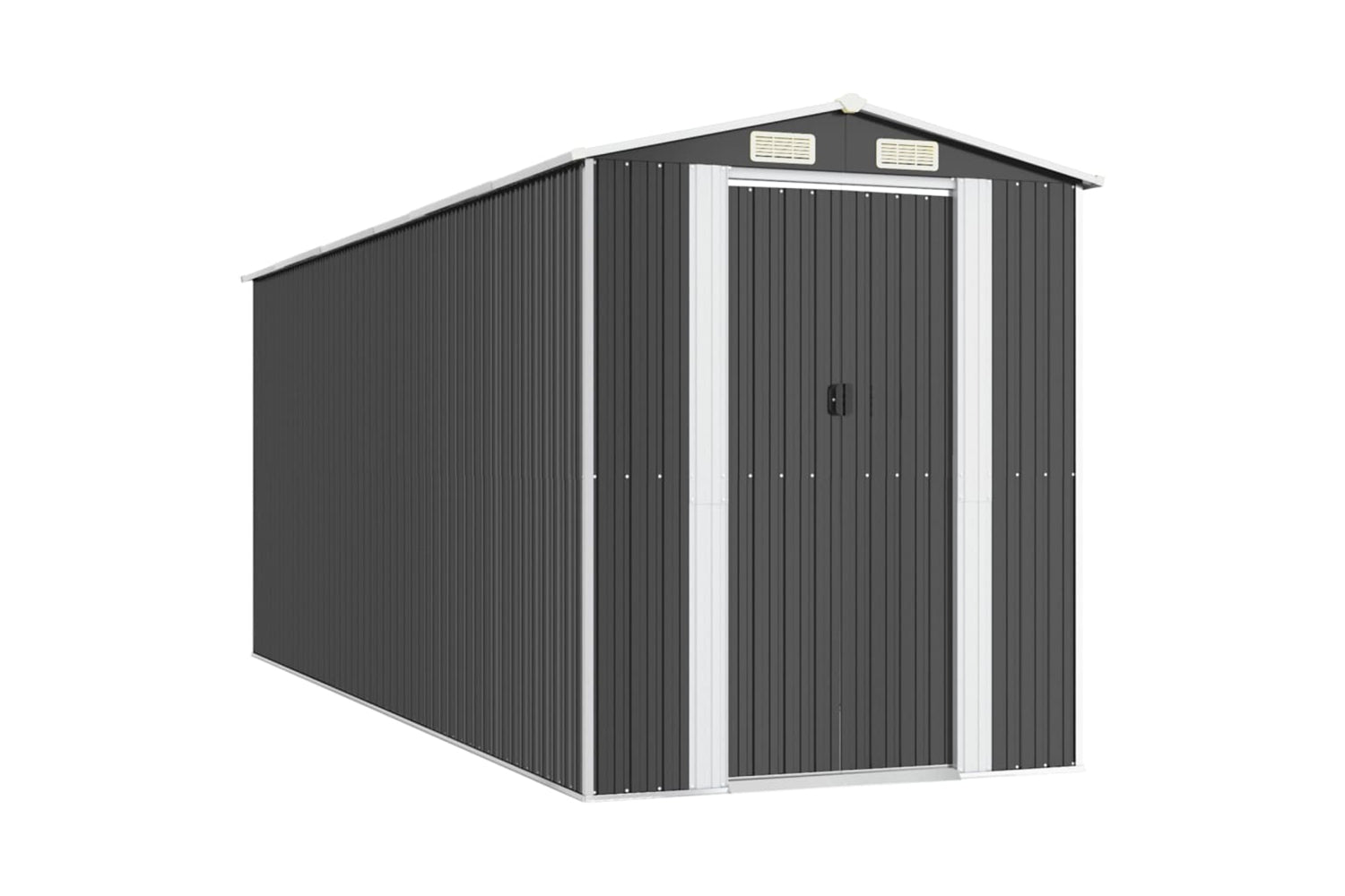 vidaXL 3147453 Garden Shed Anthracite 192x523x223cm Galvanised Steel