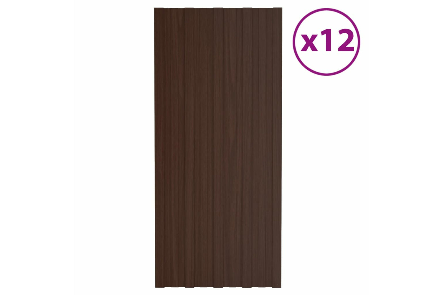 vidaXL 317217 Roof Panels 12 Pcs Galvanised Steel Brown 100x45cm-2