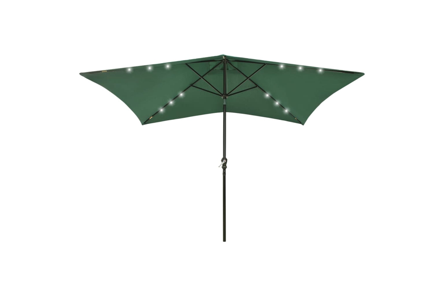 Vidaxl 313786 Parasol With Leds And Steel Pole Green 2x3 M