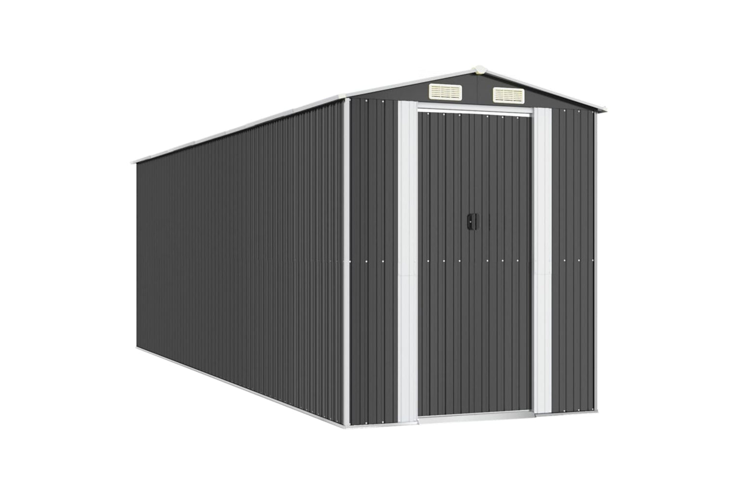 vidaXL 3147454 Garden Shed Anthracite 192x606x223cm Galvanised Steel