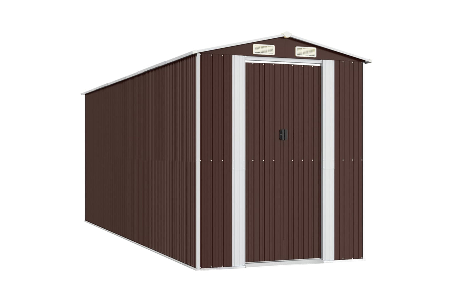 vidaXL 3147464 Garden Shed Dark Brown 192x523x223cm Galvanised Steel