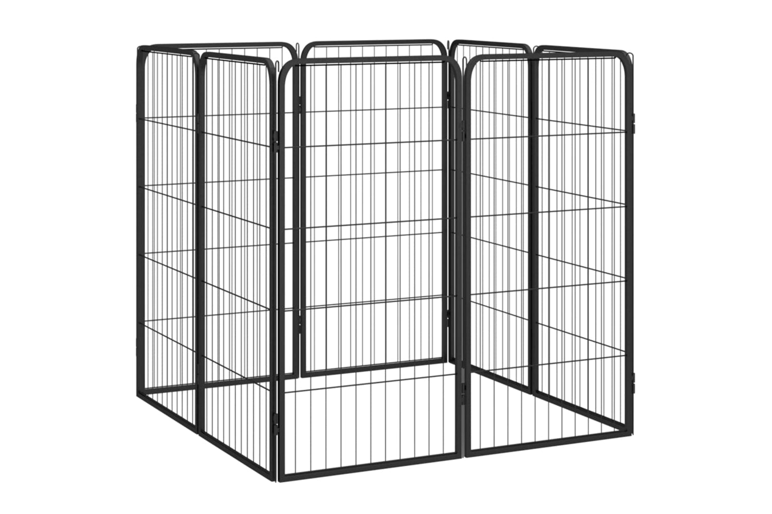 vidaXL 3115958 8-panel Dog Playpen Black 50x100cm Powder-coated Steel-3