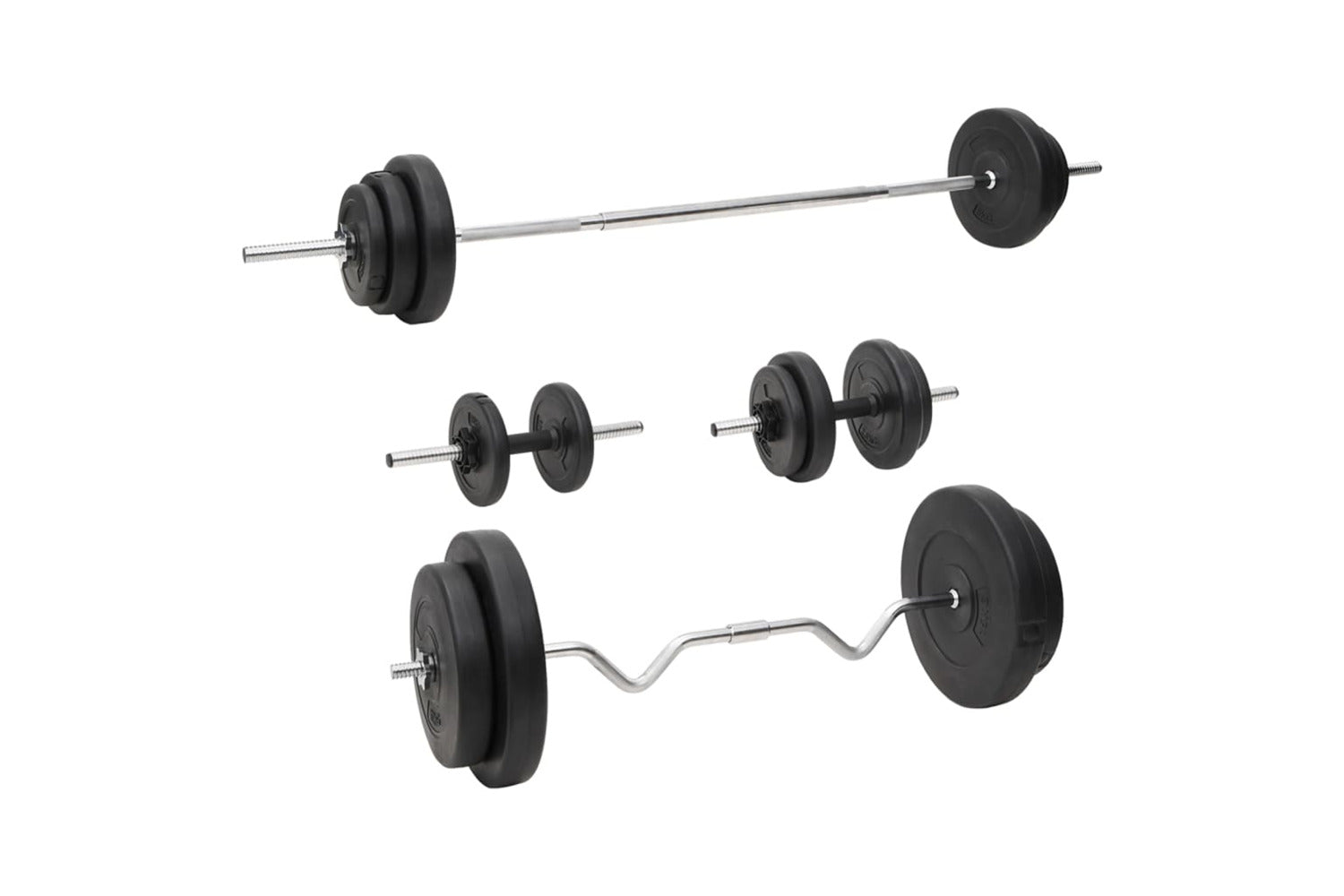 Vidaxl 3145030 Barbell And Dumbbell With Plates Set 90 Kg-2