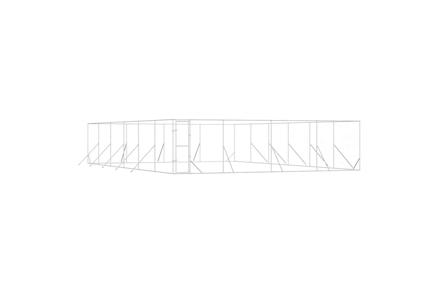 Vidaxl 3190465 Outdoor Dog Kennel Silver 8x12x2 M Galvanised Steel