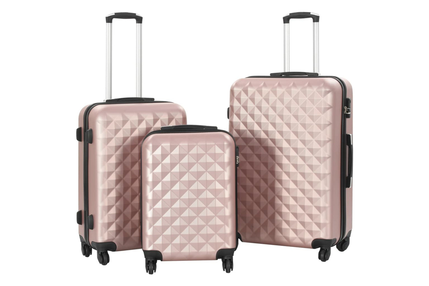Vidaxl 91888 Hardcase Trolley Set 3 Pcs Rose Gold Abs-2