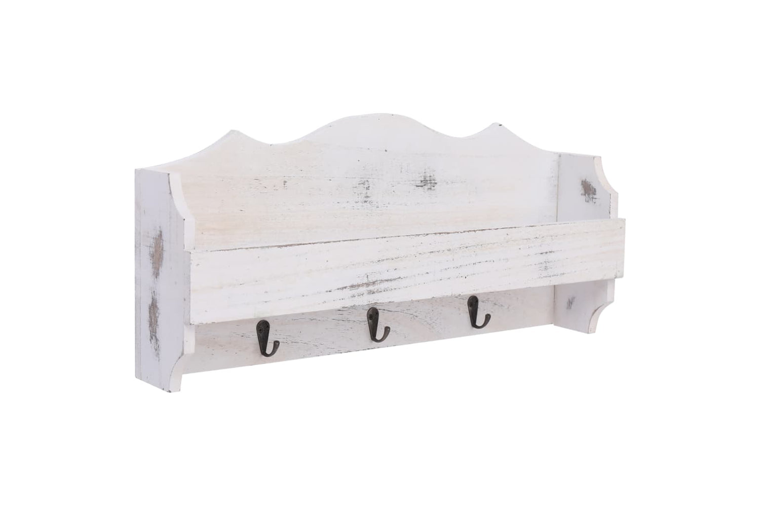 vidaXL 284231 Wall Mounted Coat Rack White 50x10x23cm Wood