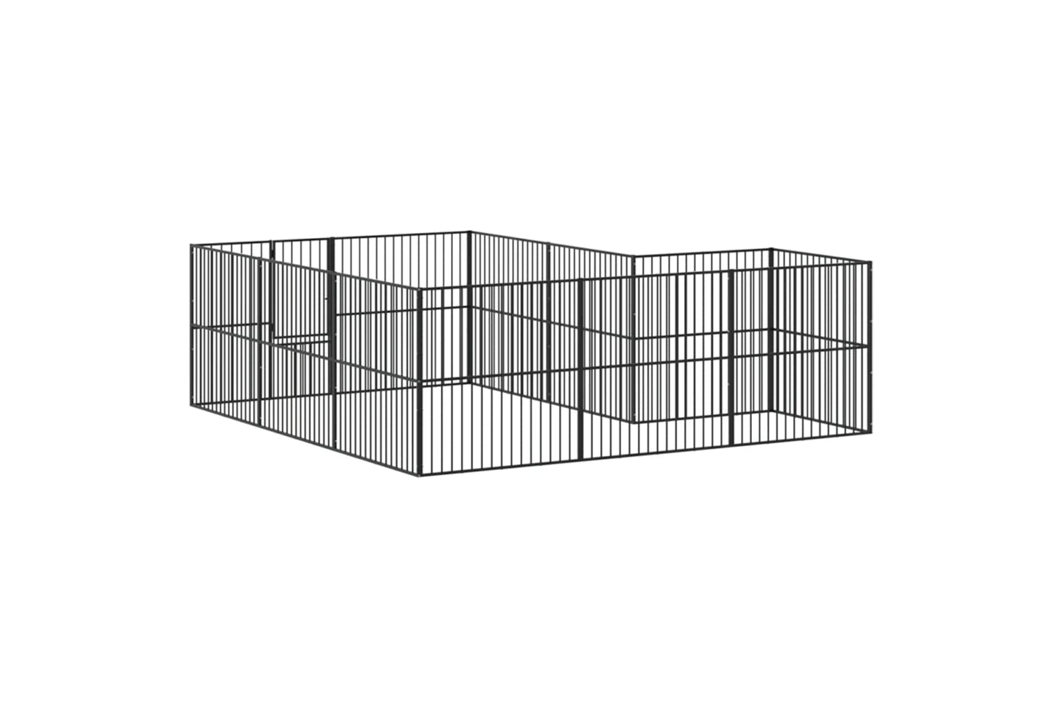 Vidaxl 3209558 Dog Playpen 12 Panels Black Galvanised Steel-5